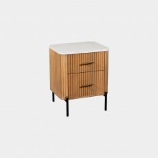 Bombay - 2 Drawer Bedside With Marble Top