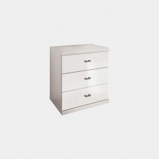3 Drawer Bedside Cabinet With Glass Front - Lauderdale
