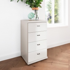 4 Drawer Wide Chest With Glass Front - Lauderdale