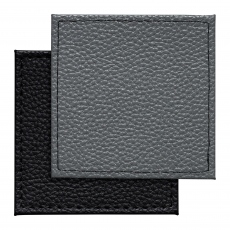 Denby - Set of 4 Reversible Black/Grey Faux Leather Coasters