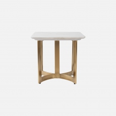 Harmony - Side Table With White Marble Top
