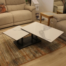 90cm Extending Coffee Table in White Ceramic - Item as Pictured - Cremona