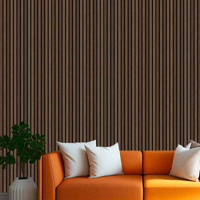 Acoustic Slat Wall Panel Walnut