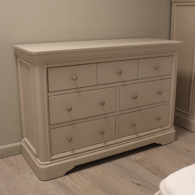 7 Drawer Wide Chest Taupe Painted Finish - Item as Pictured - Avignon