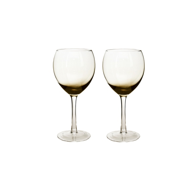  Set of 2 Smoked Grey Wine Glasses - Denby