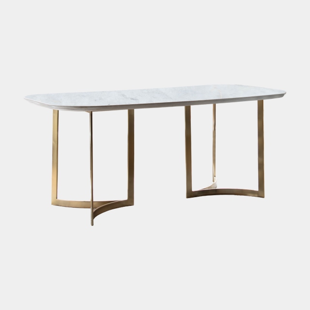 180cm Dining Table With White Marble Top - Harmony