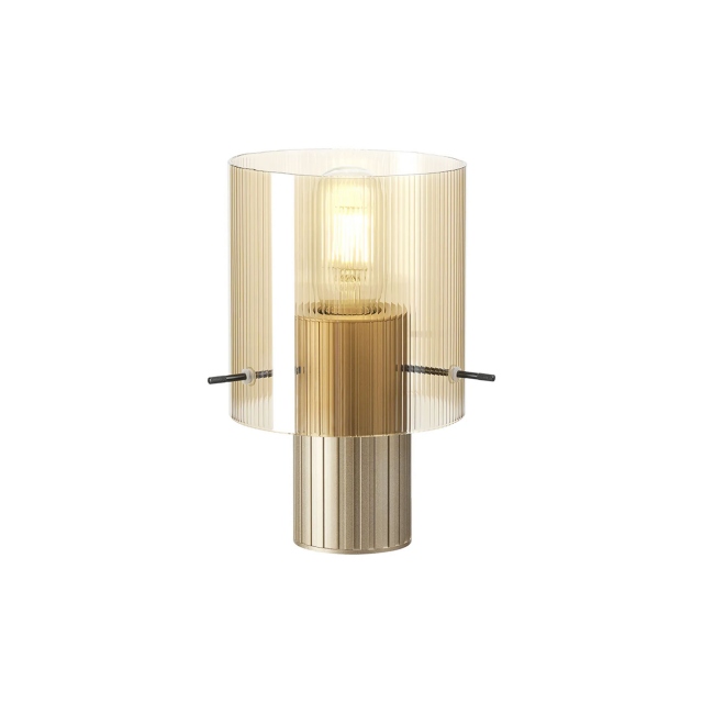 Amber Ribbed Table Lamp - Rizzi