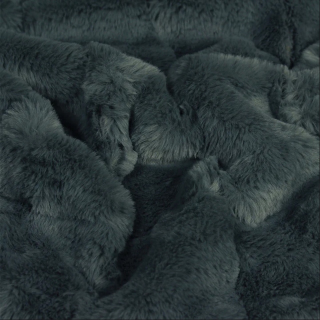 Charcoal Faux Fur Throw - Paoletti Empress