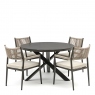 4 Seat Round Dining Set In Clay Stone Grey - Kingston