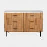 6 Drawer Wide Chest With Marble Top - Bombay