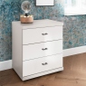 Pair of 3 Drawer Bedside Cabinets With Glass Front - Lauderdale